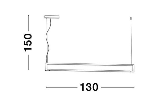 Nova Luce LINE LED Pendelleuchte Weiß 38W Warmweiss 130x4,5x150cm 9117338