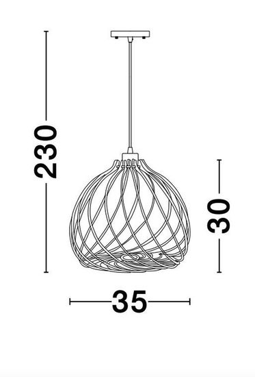 Nova Luce ADANA Pendelleuchte E27 Braun 230x35cm dimmbar 9135061