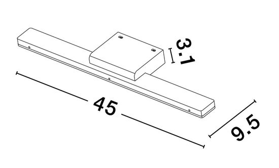 Nova Luce NYX LED Wandleuchte Grau 12W IP44 Warmweiss 45x9,5x3cm 9136172