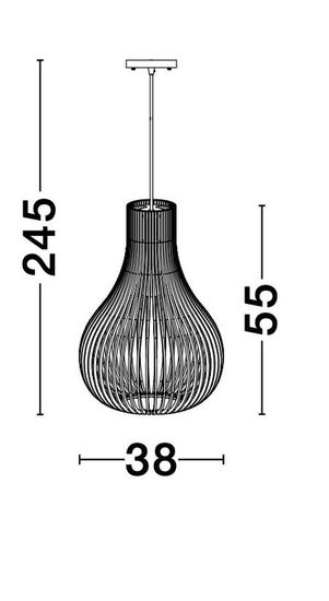 Nova Luce SOHO Pendelleuchte E27 Naturholz 245x8cm dimmbar 9138061