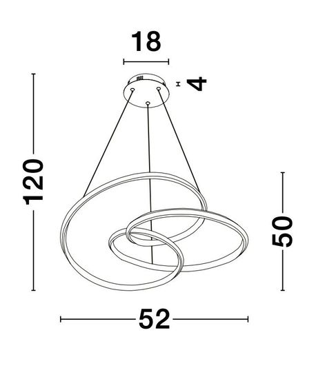 Nova Luce MENTON LED Pendelleuchte Weiß 43W Warmweiss 120x52cm dimmbar 9147111