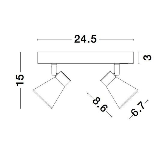 Nova Luce DUBLIN Deckenleuchte GU10 2-fach Weiß 24,5x5,5x15cm dimmbar 9155811