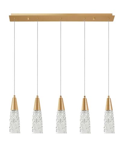 Nova Luce KOVAC Pendelleuchte G9 5-fach Gold 80x10x180cm dimmbar 9160195