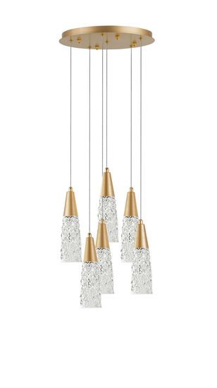 Nova Luce KOVAC Pendelleuchte G9 5-fach Gold 180x35cm dimmbar 9160196