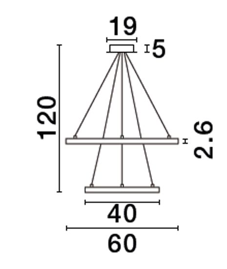 Nova Luce EMPATIA LED Pendelleuchte Weiß 60W Warmweiss 120x60cm dimmbar 9172865