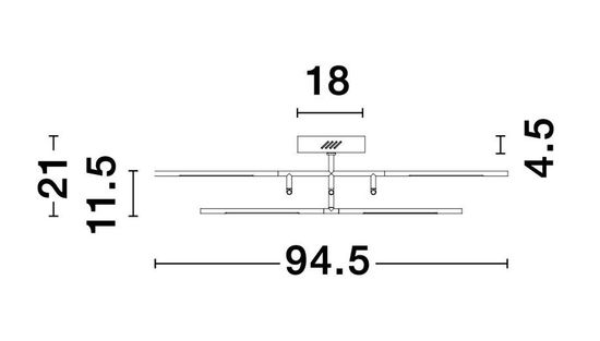 Nova Luce RACCIO LED Deckenleuchte Messing 50W Warmweiss 94,5x94,5x21cm dimmbar 9180713