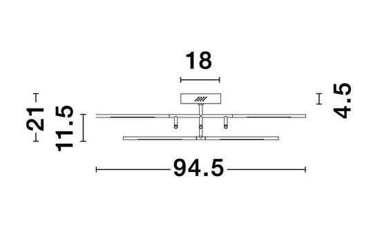 Nova Luce RACCIO LED Deckenleuchte Schwarz 59W Warmweiss 94,5x94,5x21cm dimmbar 9180714