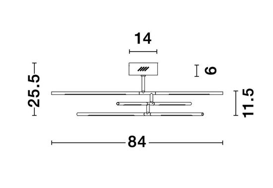 Nova Luce RACCIO LED Deckenleuchte Messing 32W Warmweiss 84x77x25,5cm dimmbar 9180762