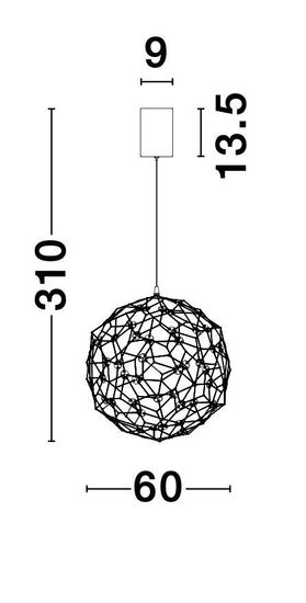 Nova Luce SOLE LED Pendelleuchte Gold 21,6W Warmweiss 310x60cm 9186001