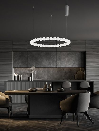 Nova Luce PERLA LED Pendelleuchte Chrom 72W Warmweiss 200x80cm dimmbar 9186917