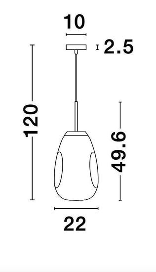 Nova Luce LAVA Pendelleuchte E27 Chrom 120x24cm dimmbar 9190392