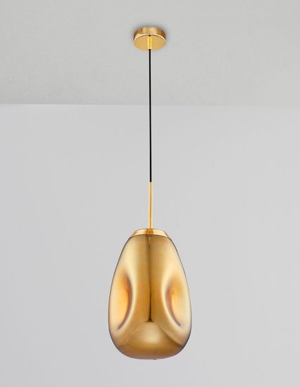 Nova Luce LAVA Pendelleuchte E27 Gold 120x22cm dimmbar 9190393