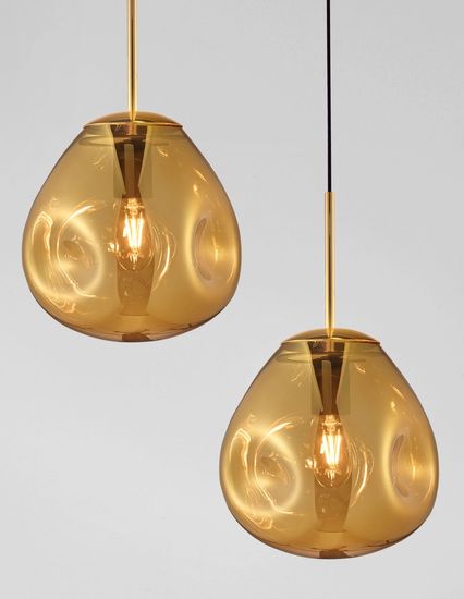 Nova Luce LAVA Pendelleuchte E27 Gold 120x25cm dimmbar 9190403