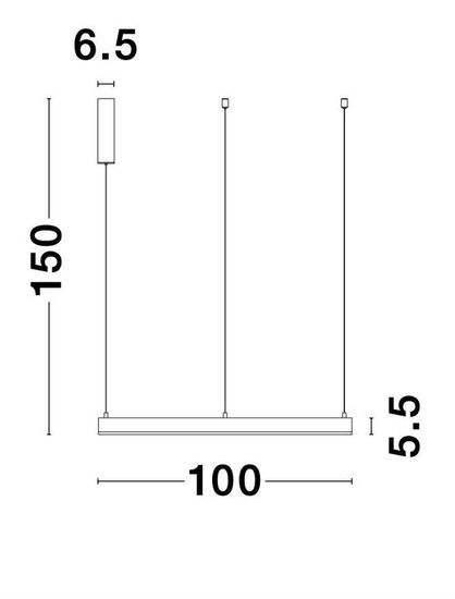 Nova Luce MOTIF LED Pendelleuchte Messing 60W Warmweiss 200x100cm dimmbar 9190655