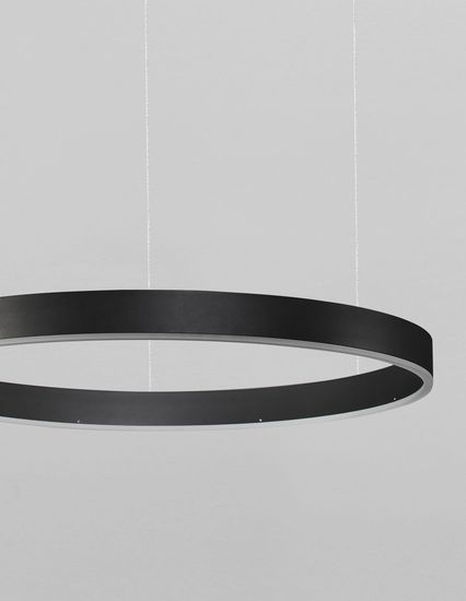 Nova Luce MOTIF LED Pendelleuchte Schwarz 40W Warmweiss 200x60cm dimmbar 9190840