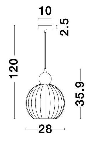 Nova Luce ODELL Pendelleuchte E27 Weiß 120x28cm dimmbar 9190883