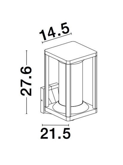 Nova Luce LOEVE Wandleuchte E27 Anthrazit 12W IP65 14,5x21,5x27,6cm 9193101