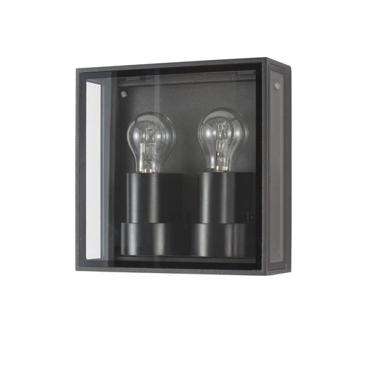 Nova Luce SORREN Wandleuchte E27 Anthrazit 2X12W IP65 22x8,7x22cm dimmbar 9197702