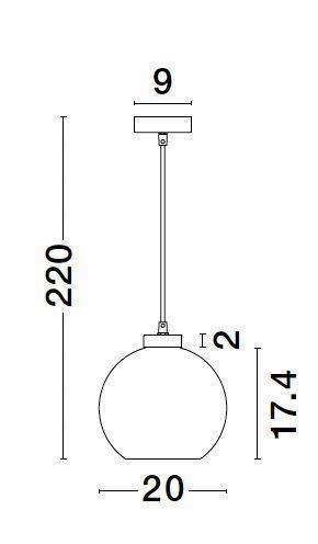 Nova Luce PALMER Pendelleuchte E27 Schwarz 220x20cm dimmbar 9241130