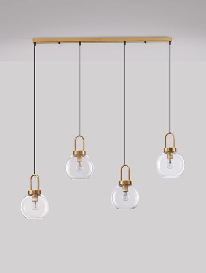 Nova Luce IRVINE Pendelleuchte E27 4-fach Gold 97,5x20x155cm dimmbar 9241180