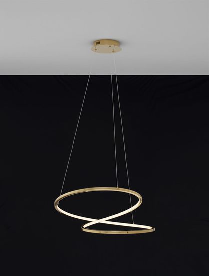 Nova Luce GIRISH LED Pendelleuchte Gold 41W Warmweiss 120x60cm dimmbar 9248109