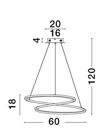 Nova Luce GIRISH LED Pendelleuchte Gold 41W Warmweiss 120x60cm dimmbar 9248109