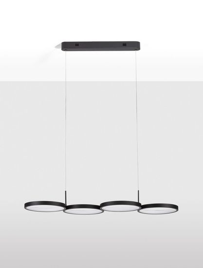 Nova Luce MAGNUS LED Pendelleuchte Schwarz 41W Warmweiss 84x32x120cm dimmbar 9248117