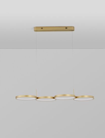 Nova Luce MAGNUS LED Pendelleuchte Messing 41W Warmweiss 84x32x120cm dimmbar 9248118