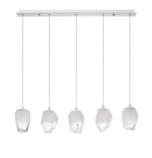 Nova Luce ICE Pendelleuchte G9 5-fach Weiß 84x12x180cm dimmbar 9260235