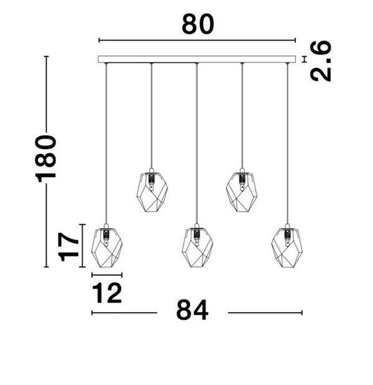 Nova Luce ICE Pendelleuchte G9 5-fach Weiß 84x12x180cm dimmbar 9260235