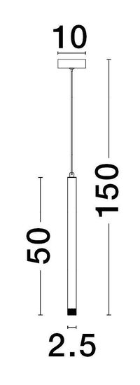 Nova Luce TRIMLE LED Pendelleuchte Schwarz 3W Warmweiss 150x2,5cm 9287920