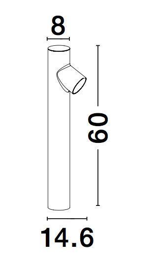 Nova Luce RAMO Wegeleuchte GU10 Grau 7W IP65 8x14,6x60cm 9291702