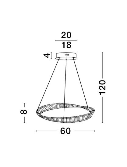 Nova Luce AURELIA LED Pendelleuchte Gold 36W Neutralweiss 120x60cm dimmbar 9333061