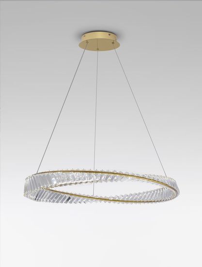 Nova Luce AURELIA LED Pendelleuchte Gold 43W Neutralweiss 120x80cm dimmbar 9333062