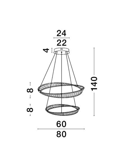 Nova Luce AURELIA LED Pendelleuchte Gold 72W Neutralweiss 150x80cm dimmbar 9333063