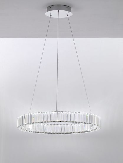 Nova Luce AURELIA LED Pendelleuchte Chrom 41W Neutralweiss 150x60cm dimmbar 9333066