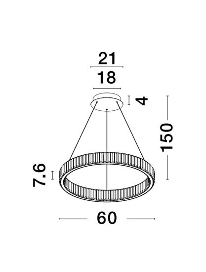 Nova Luce AURELIA LED Pendelleuchte Chrom 41W Neutralweiss 150x60cm dimmbar 9333066