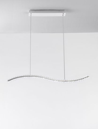 Nova Luce AURELIA LED Pendelleuchte Chrom 43W Neutralweiss 100x7,6x150cm dimmbar 9333070