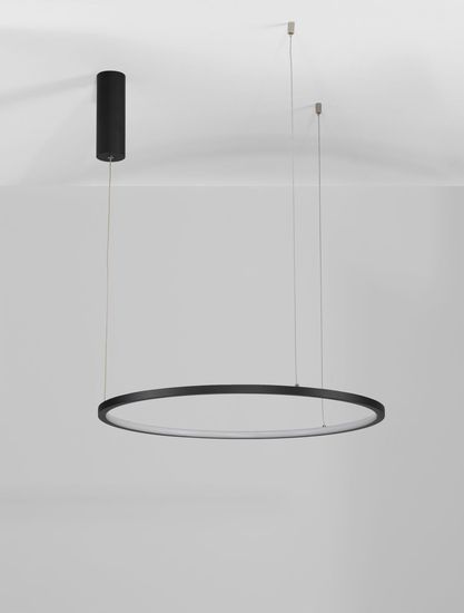 Nova Luce TARQUIN LED Pendelleuchte Schwarz 37W Warmweiss 200x60cm dimmbar 9345601