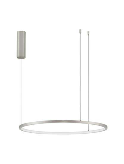 Nova Luce TARQUIN LED Pendelleuchte Silber 37W Warmweiss 200x60cm dimmbar 9345603