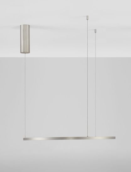 Nova Luce TARQUIN LED Pendelleuchte Silber 37W Warmweiss 200x60cm dimmbar 9345603