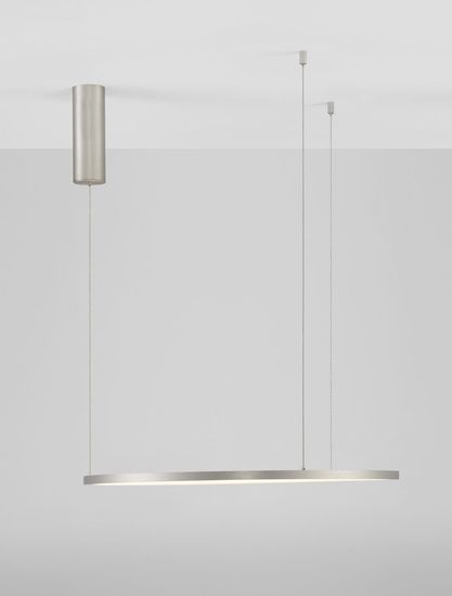 Nova Luce TARQUIN LED Pendelleuchte Silber 37W Warmweiss 200x60cm dimmbar 9345603