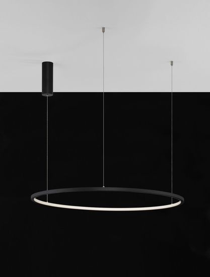 Nova Luce TARQUIN LED Pendelleuchte Schwarz 46W Warmweiss 200x80cm dimmbar 9345605