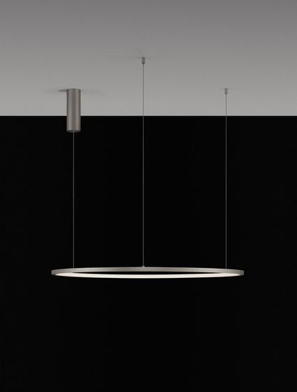 Nova Luce TARQUIN LED Pendelleuchte Silber 46W Warmweiss 200x80cm dimmbar 9345607