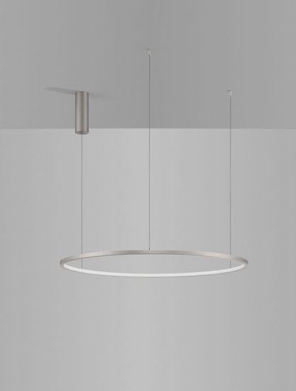 Nova Luce TARQUIN LED Pendelleuchte Silber 46W Warmweiss 200x80cm dimmbar 9345607