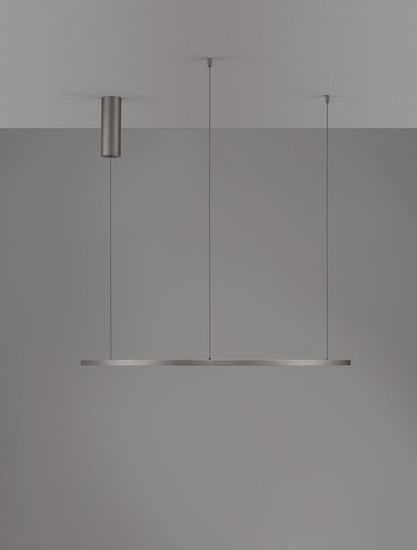 Nova Luce TARQUIN LED Pendelleuchte Silber 46W Warmweiss 200x80cm dimmbar 9345607