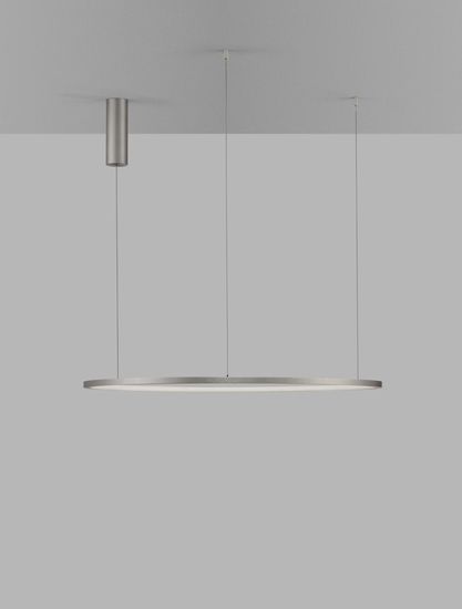 Nova Luce TARQUIN LED Pendelleuchte Silber 46W Warmweiss 200x80cm dimmbar 9345607