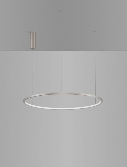 Nova Luce TARQUIN LED Pendelleuchte Silber 46W Warmweiss 200x80cm dimmbar 9345607