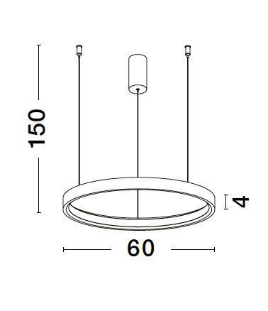 Nova Luce PERRINE LED Pendelleuchte Weiß 40W Warmweiss 150x60cm dimmbar 9345617