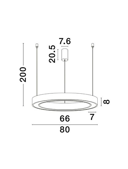 Nova Luce MORBIDO LED Pendelleuchte Weiß 59W Steuerbare Lichtfarbe 200x80cm dimmbar 9345641